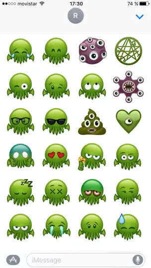 Capture d'écran de Cthulhu Emojis sur iPhone 1