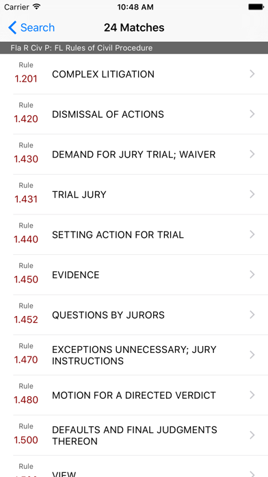 Florida Rules of Civil Procedure (LawStack Series) Screenshot