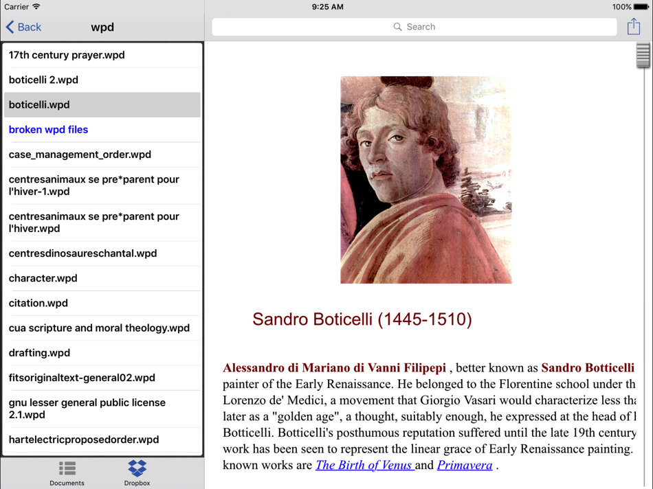 WordPerfect Viewer iPad - 4.9.4 - (iOS)