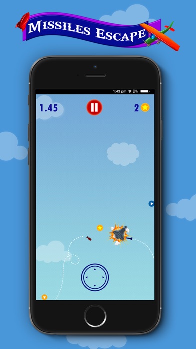 Screenshot #2 pour Missiles Escape: Tap joystick Defense