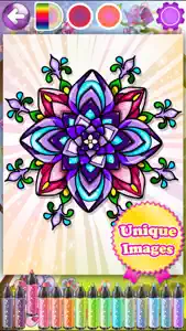 Flowers Coloring Pages for Adult with Rose Mandala screenshot #2 for iPhone