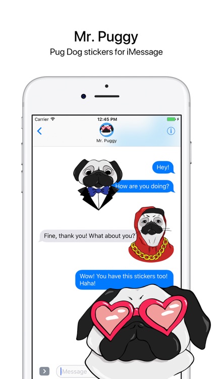 Mr. Puggy - Pug Dog Stickers