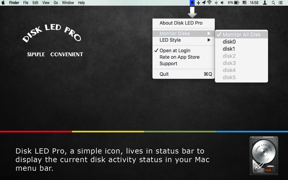 #1. Disk LED Pro (macOS) 게시자: 方成 印