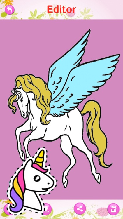 Printable Cute Unicorn Coloring Page for Girls