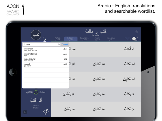 ACON the Arabic Verb Conjugator iPad app afbeelding 4