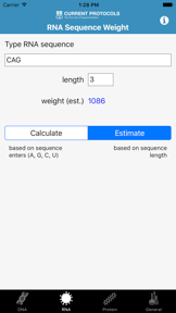 DNA/RNA/Protein and General Mol. Weight Calculator screenshot