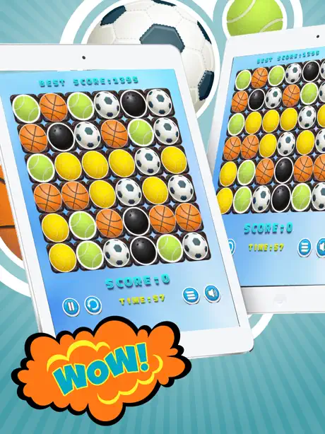 Sport balls Match 3 Game For Kids