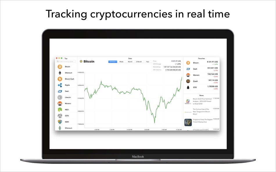 #1. Crypto: Bitcoin Ticker Live (macOS) 由: Ruslan Timchenko