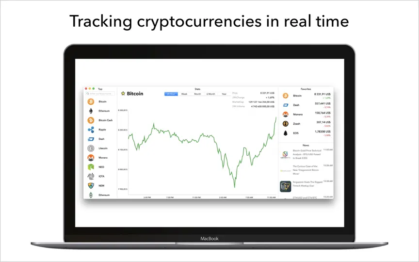 Captura de pantalla de Crypto: Bitcoin Ticker Live en iPhone 1