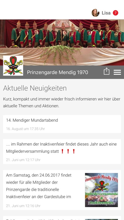 Prinzengarde Mendig 1970