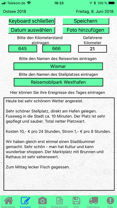 Screenshot #2 pour Reisemobil-Tagebuch