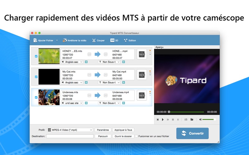 Screenshot #2 pour Tipard MTS Convertisseur-MP4