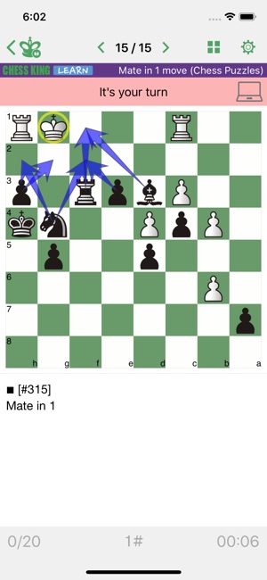 600 Chess Puzzles, Mate in 1: Solve Checkmate in 1 in 600 Chess