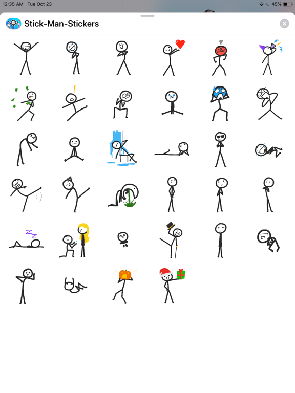 Stick Man Stickers Packのおすすめ画像1