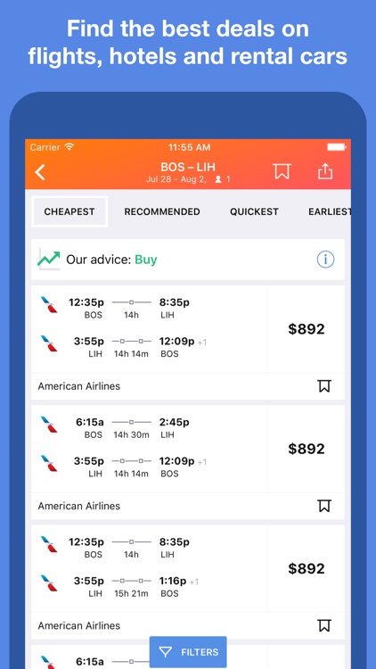 KAYAK Flights, Hotels & Cars screenshot-0