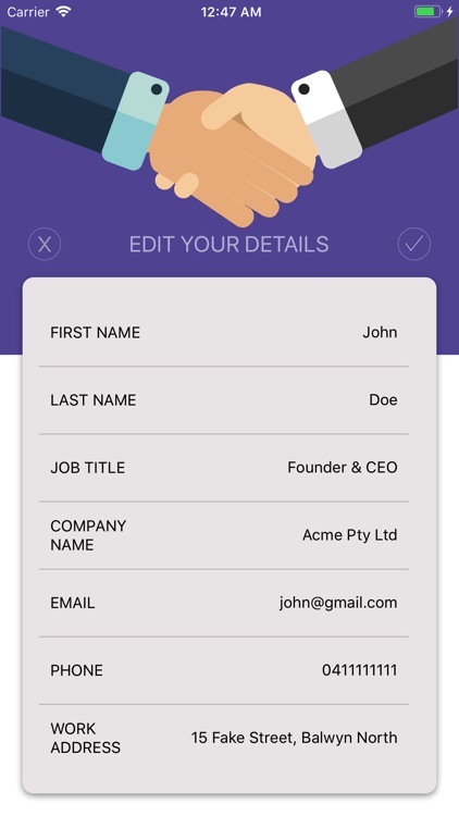 Lazy Contact - Business Card