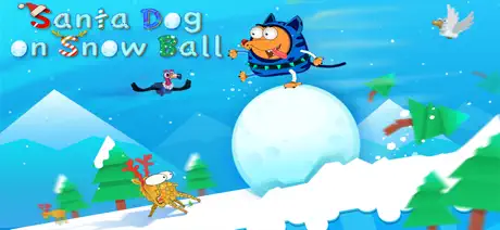 Dog on Snow Ball