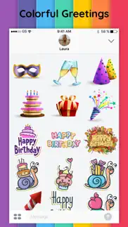 happy birthday stickers pack iphone screenshot 3