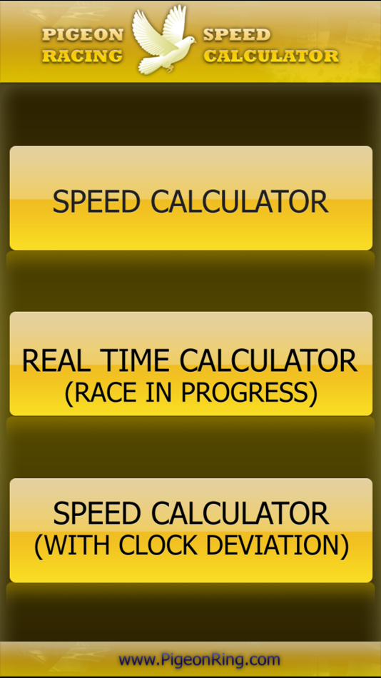 #1. PIGEON RACING SPEED CALCULATOR (iOS) By: Baynon Properties, LLC
