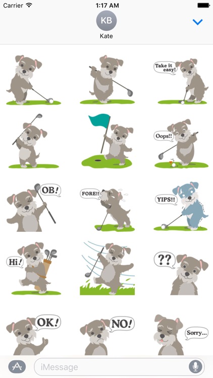 Cute Schnauzer Dog Love Golf