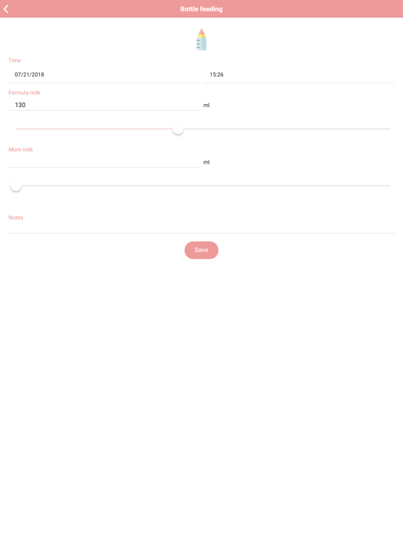 Baby Activity Tracker iPad screenshot 5 - Medical app
