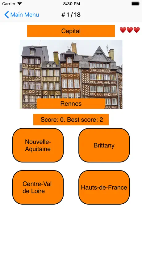 France Regions and Capitals