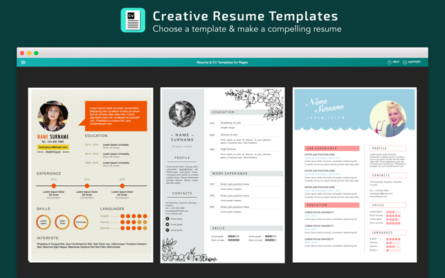 ‎Resume, CV Templates for Pages Screenshot