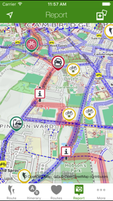 CycleStreets journey planner screenshot