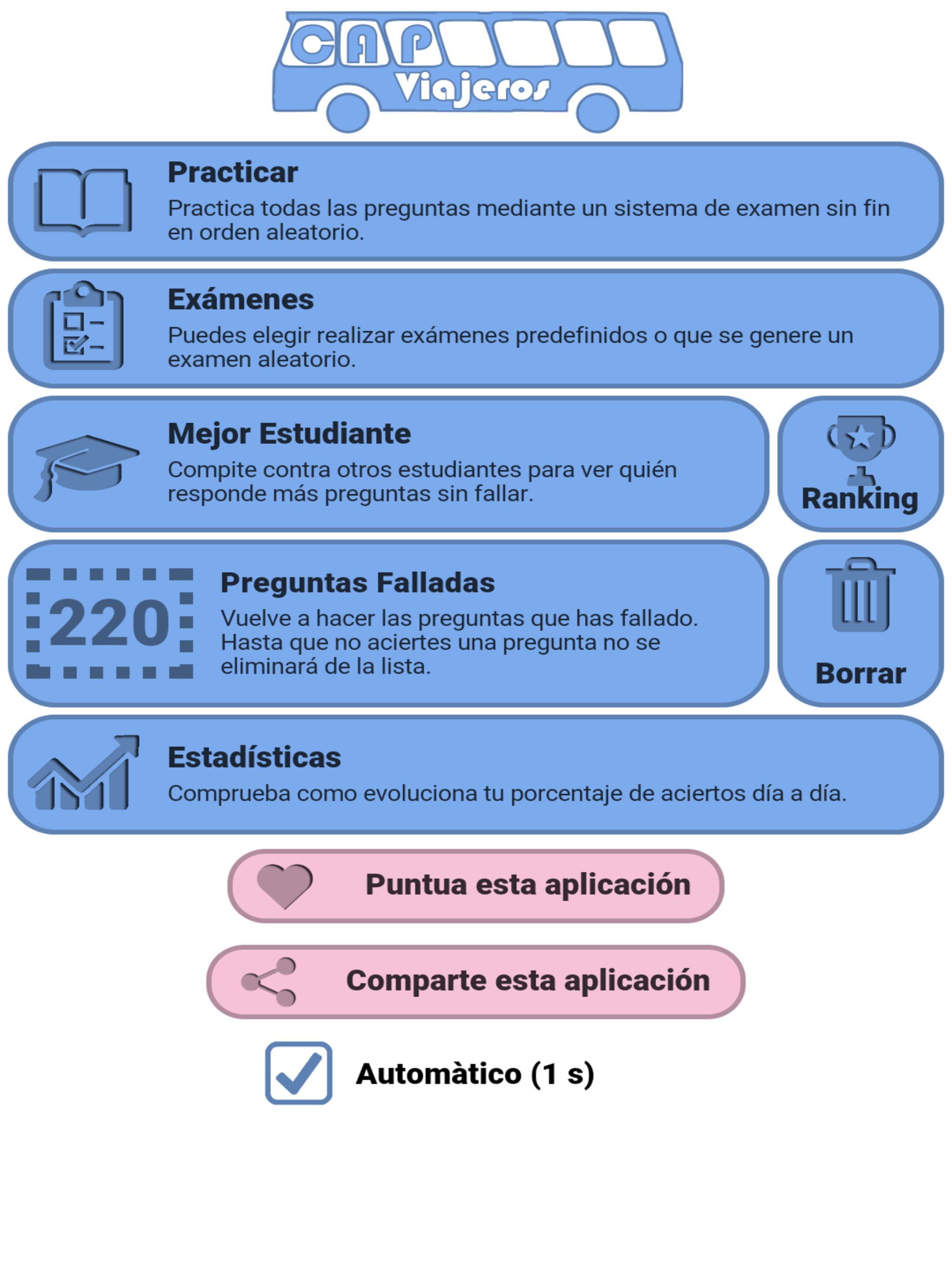 Examen CAP Viajeros España DGT