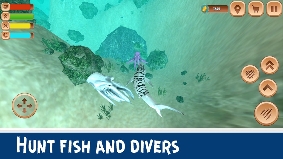 #2. Giant Tiger Shark Simulator 3D (iOS) 由: Juliia Blokhina