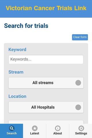 Victorian Cancer Trials Link screenshot 2