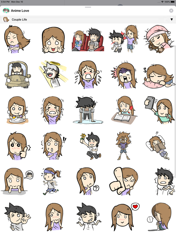 Anime Love Sticker iPad screenshot