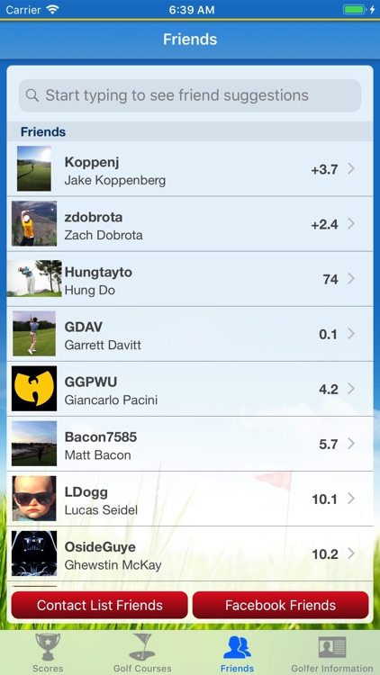 Diablo Golf Handicap Tracker