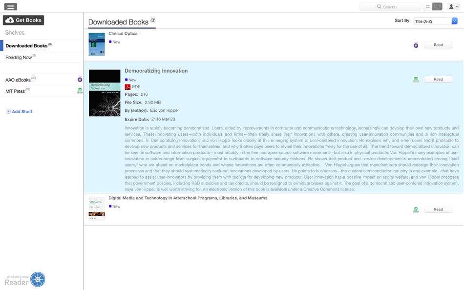 #3. iPublishCentral eBooks Reader (macOS) Podle: iPublishCentral
