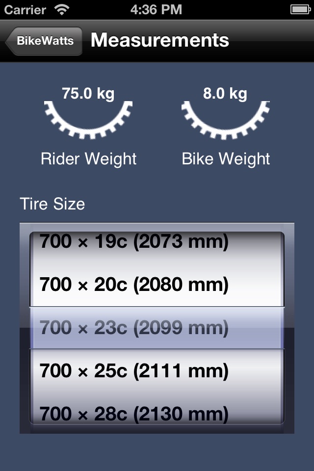 BikeWatts screenshot 2