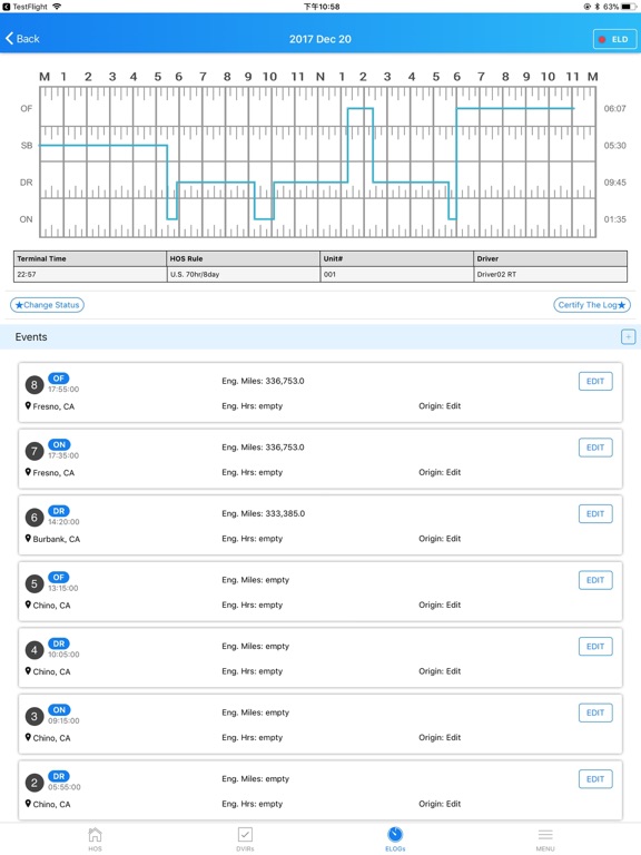 Rollingtrans ELD iPad screenshot 5 - Business app