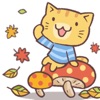 Cute Cat In Autumn Sticker