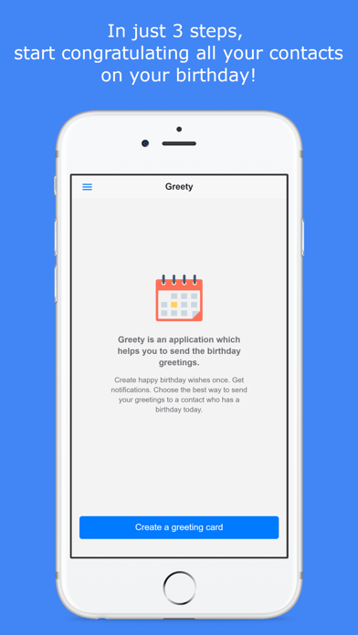 Greety – birthday reminder iPhone screenshot 1 - Productivity app