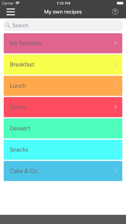 Own recipes