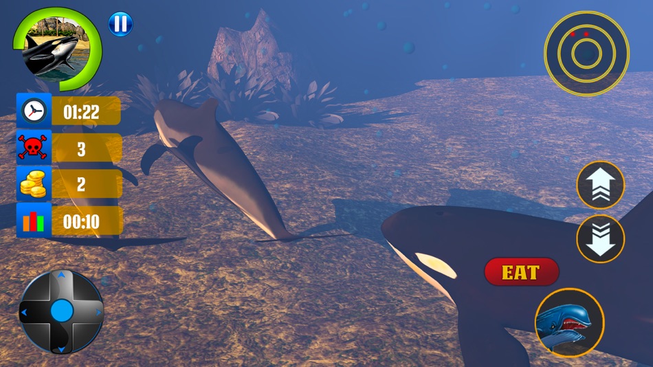 #5. Blue Whale Simulator Game 3D (iOS) Podle: Five River Solutions Private Limited