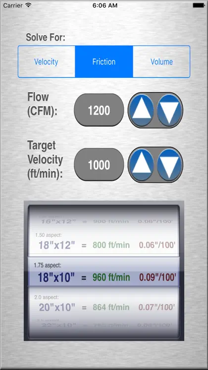 Screenshot 4 di 5 di HVAC Duct Size Calculator