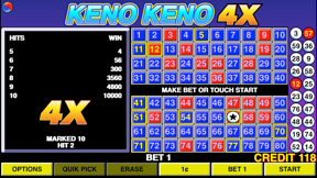 Keno Keno 4X screenshot
