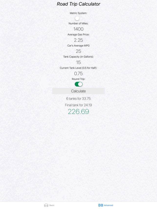 Road Trip Gas Cost on the App Store