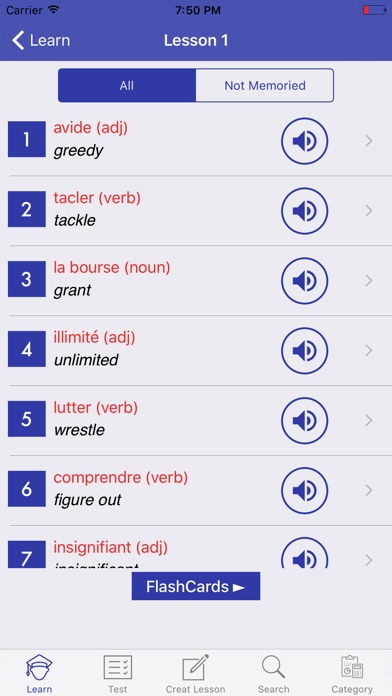 Learning French Vocabulary screenshot 2