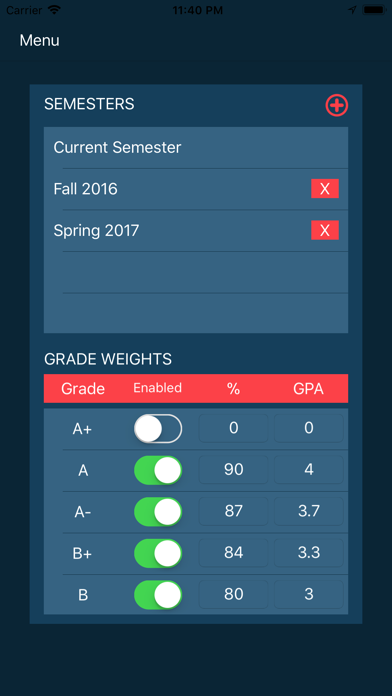 Screenshot #1 pour GPApp - GPA Calculator