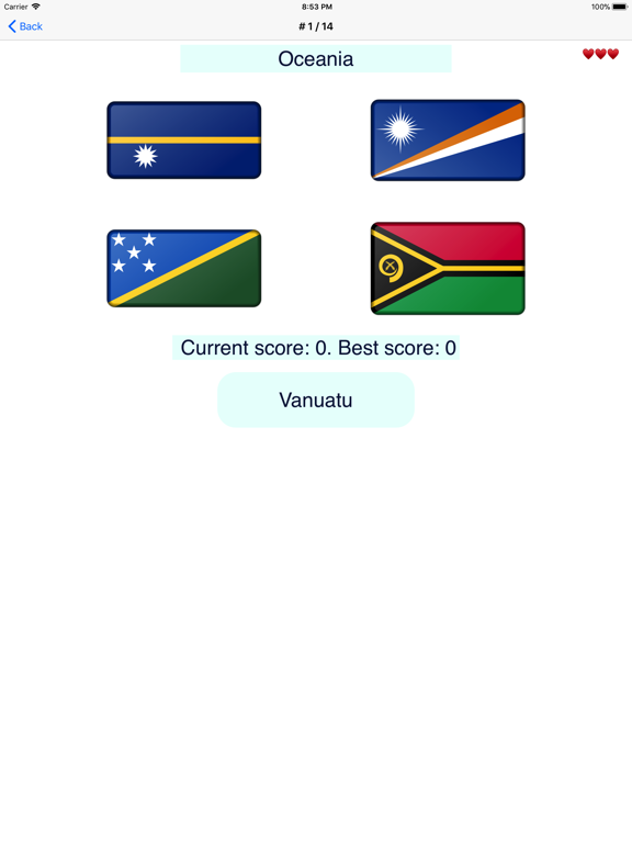 Country Flags Memorizer iPad screenshot