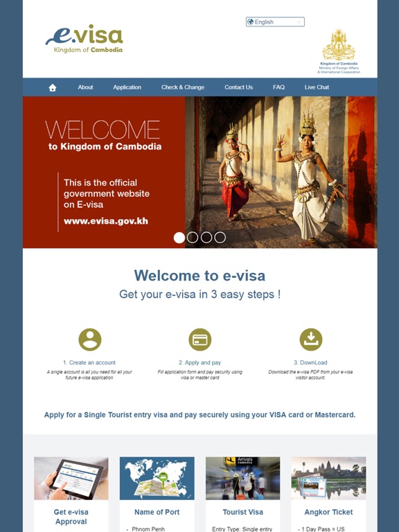 eVisa Cambodia iPad screenshot