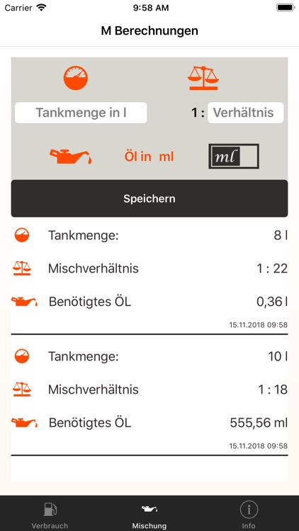 Büffeln Sprit/Mischung-Rechner