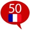 "Learn French – 50 languages" contains 20 lessons that provide beginners with a basic vocabulary