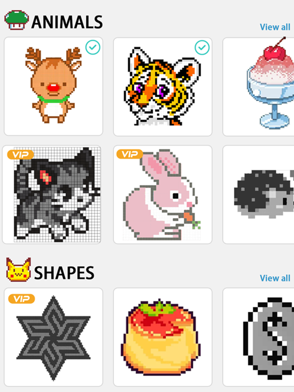 Pixel Cartoon: Number Coloring iPad screenshot
